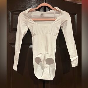 NEW White Long Sleeve Shapewear Bodysuit